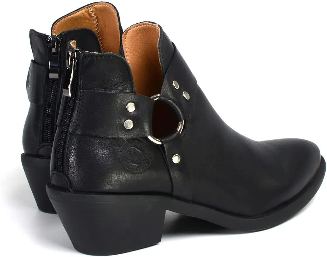 Milwaukee Leather MBL9443 Women's Sleek Black Classic Harness Ring Fashion Shoes