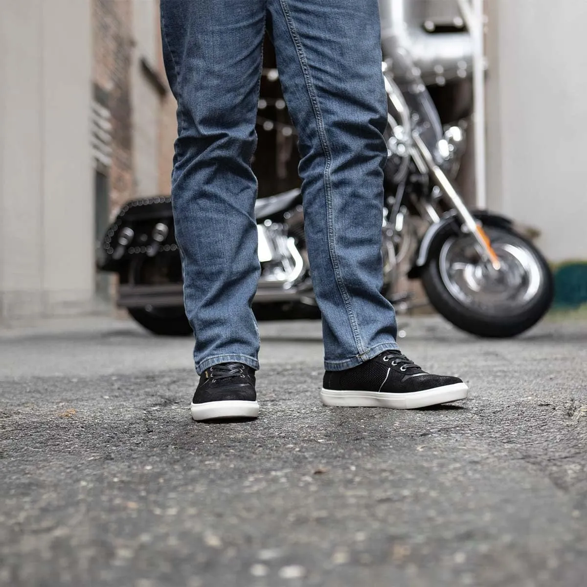 Milwaukee Leather MBM9151 Men's Black Suede and Leather Reinforced Street Riding Waterproof Shoes w/Ankle Support - 9