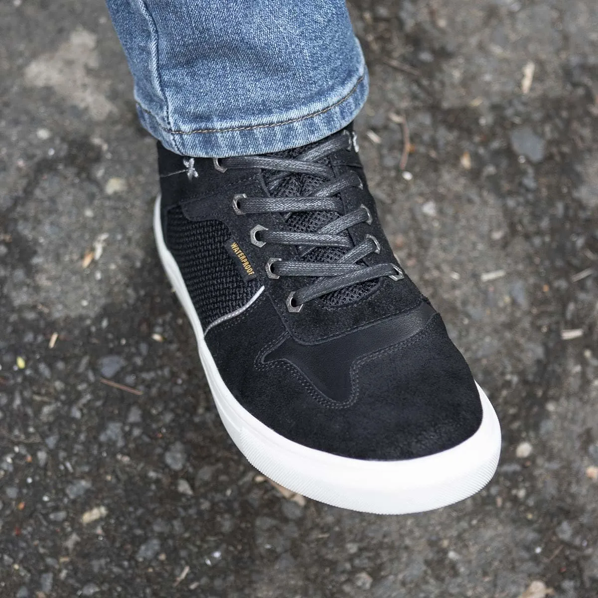 Milwaukee Leather MBM9151 Men's Black Suede and Leather Reinforced Street Riding Waterproof Shoes w/Ankle Support - 9