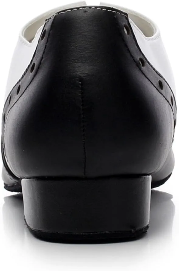 Minishion Dancing Shoes for Men 1" Standard Heel Leather Ballroom Dance Shoes