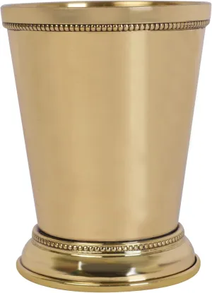 Mint Julep Cups For Bourbon Cocktail Moscow Mule Classic Beaded Trim Border Made by Soild Brass Capacity-12 Ounce (Plain, 1)