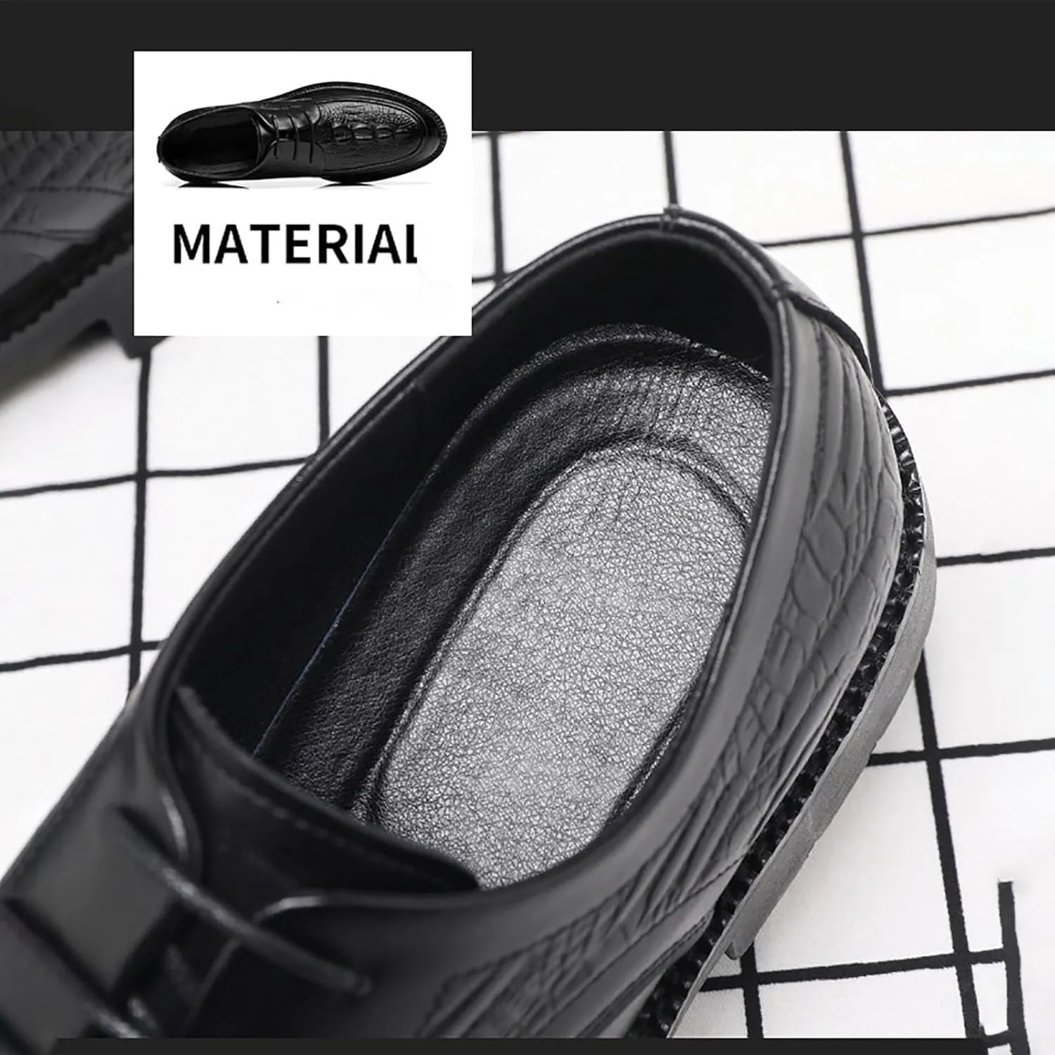 Modern Men's Dress Crocodile Pattern Shoes Classic Lace-up Oxfords Business Shoes Anti-Slip Low Top Non Slip Prom