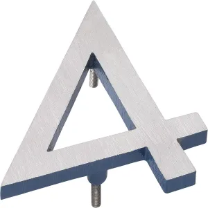 Montague Metal Products MHN-12-F-SB2-4 Solid Brushed Aluminum Modern Floating Address House Numbers, 12", Satin Nickel Powder Sea Blue Two-Tone