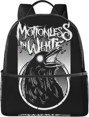 Motionless Rock In White Unisex Casual Backpack Lightweight Travel Bag Classic Laptop Daypack Backpack Men Women, Black