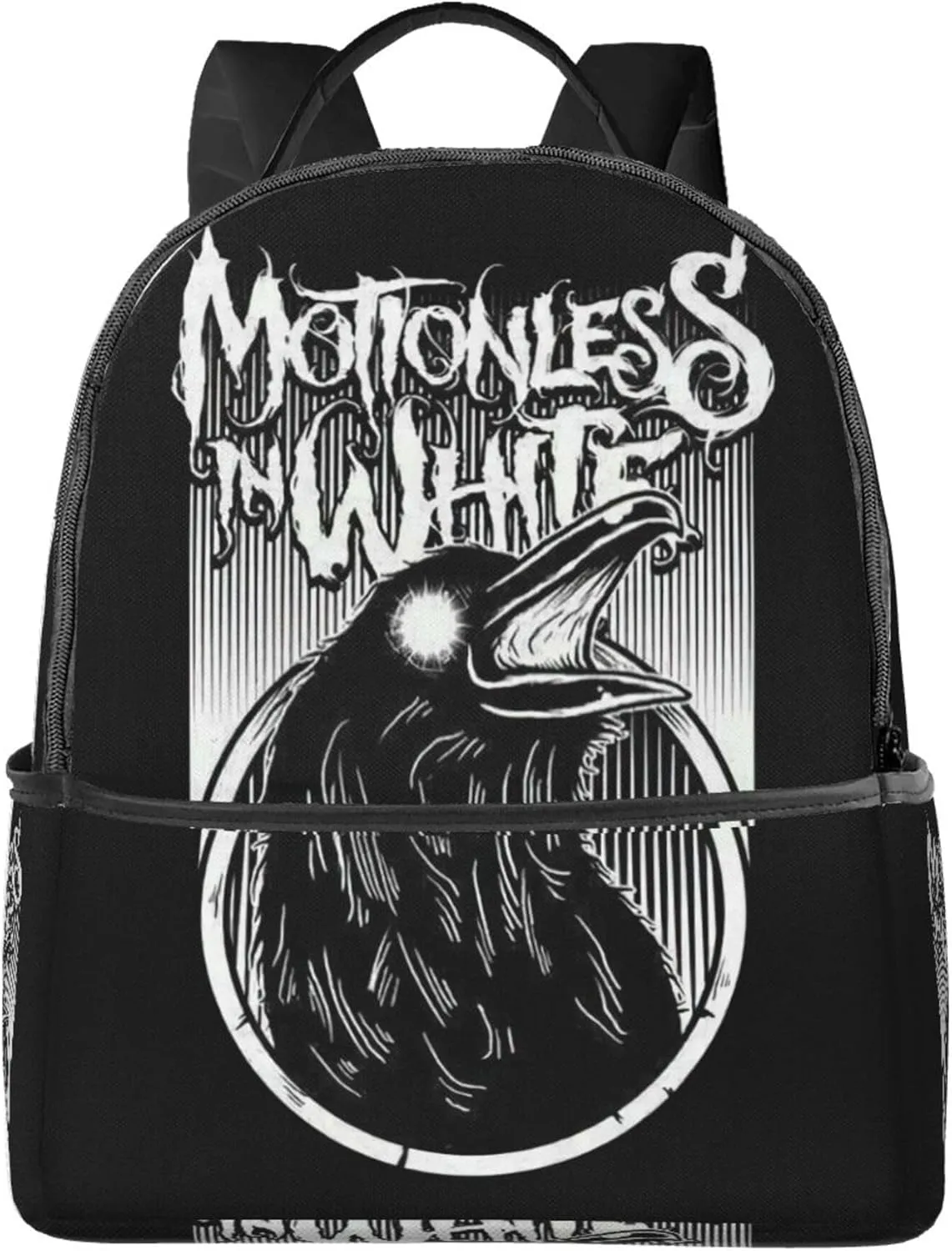 Motionless Rock In White Unisex Casual Backpack Lightweight Travel Bag Classic Laptop Daypack Backpack Men Women, Black