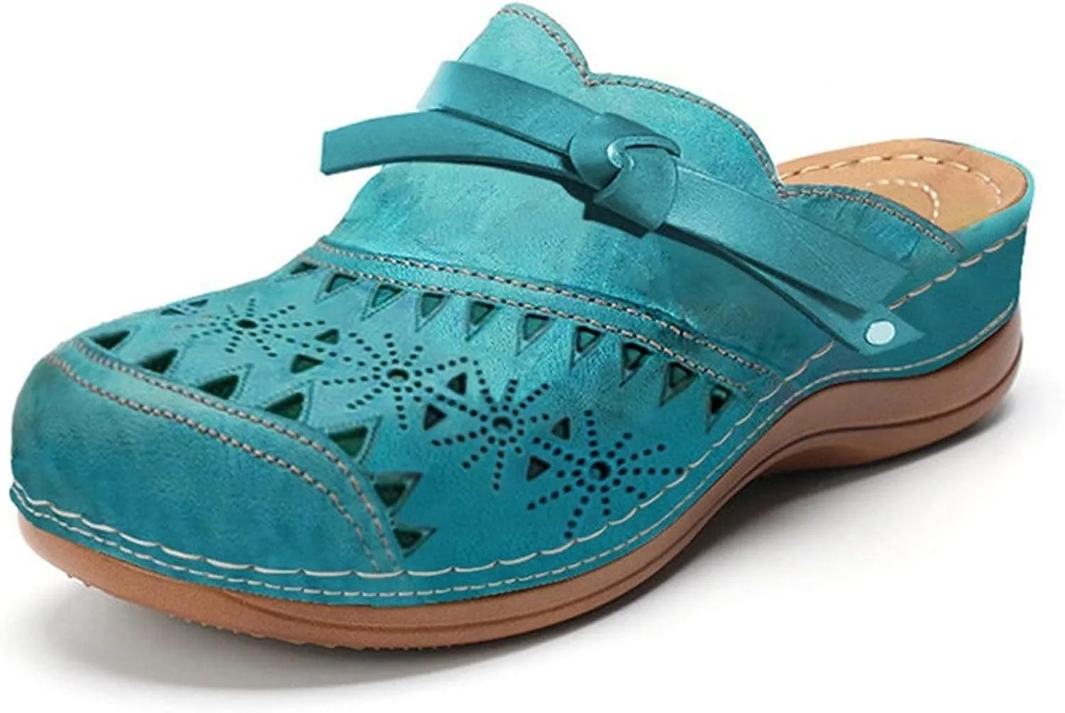 Mules for Women Clogs with Arch Support Slip on Shoes Vintage Closed Toe Snadals Casual Summer Wedge Sandals