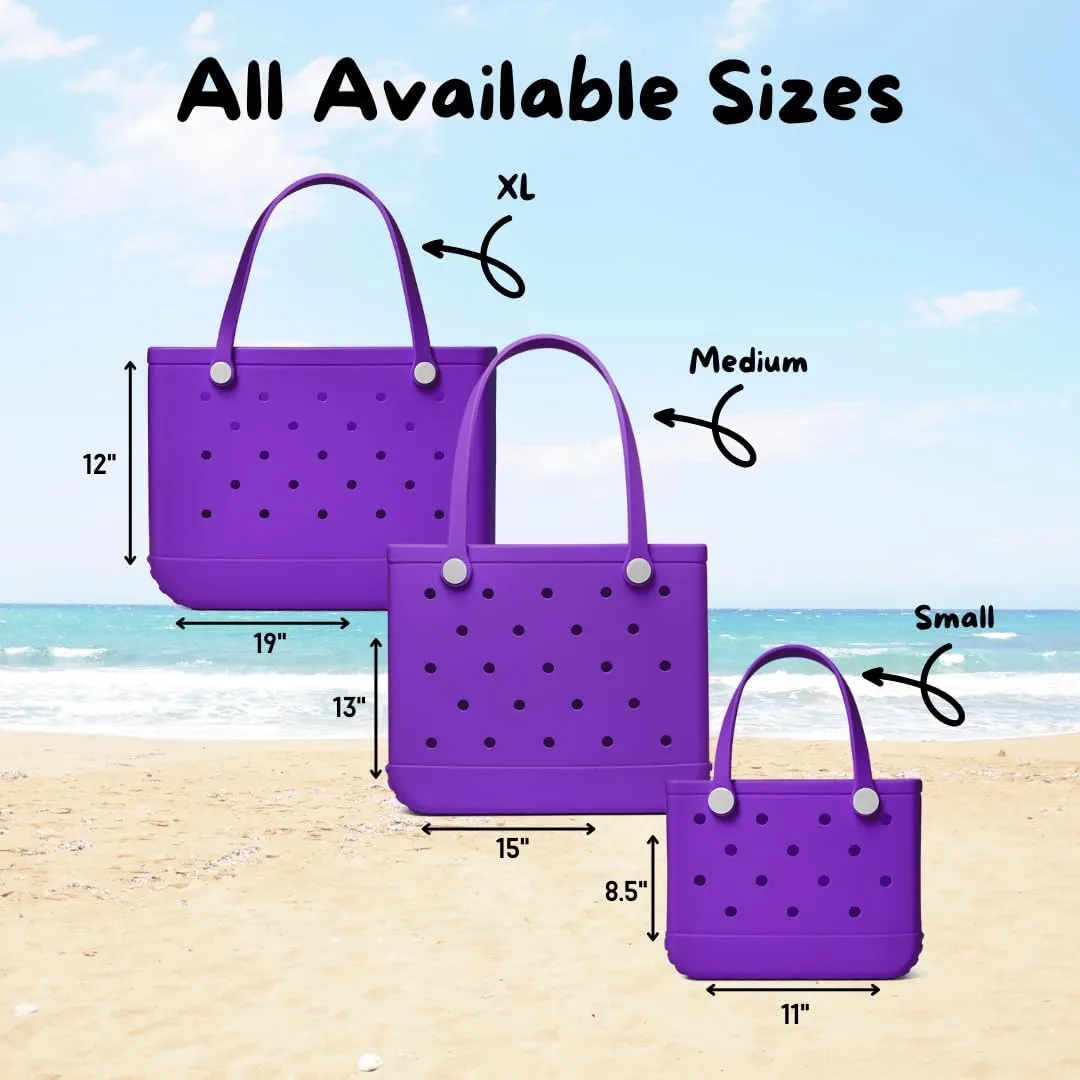 MyBeachBag Extra Large Rubber Tote Bag for Women & Men, Waterproof Lightweight Travel Beach Bag for Boat, Pool & Groceries