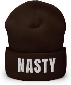 Nasty Beanie Skullcap Slang Girls Be Nasty Gal Beanie Embroidered Warm Beanie Cap