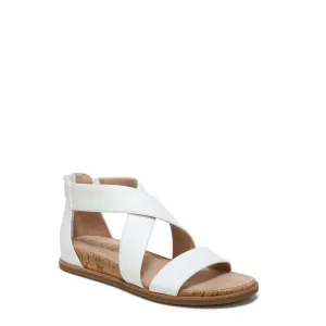 Naturalizer SOUL Womens Cindi Strappy Flat Sandals White Smooth 7.5 M