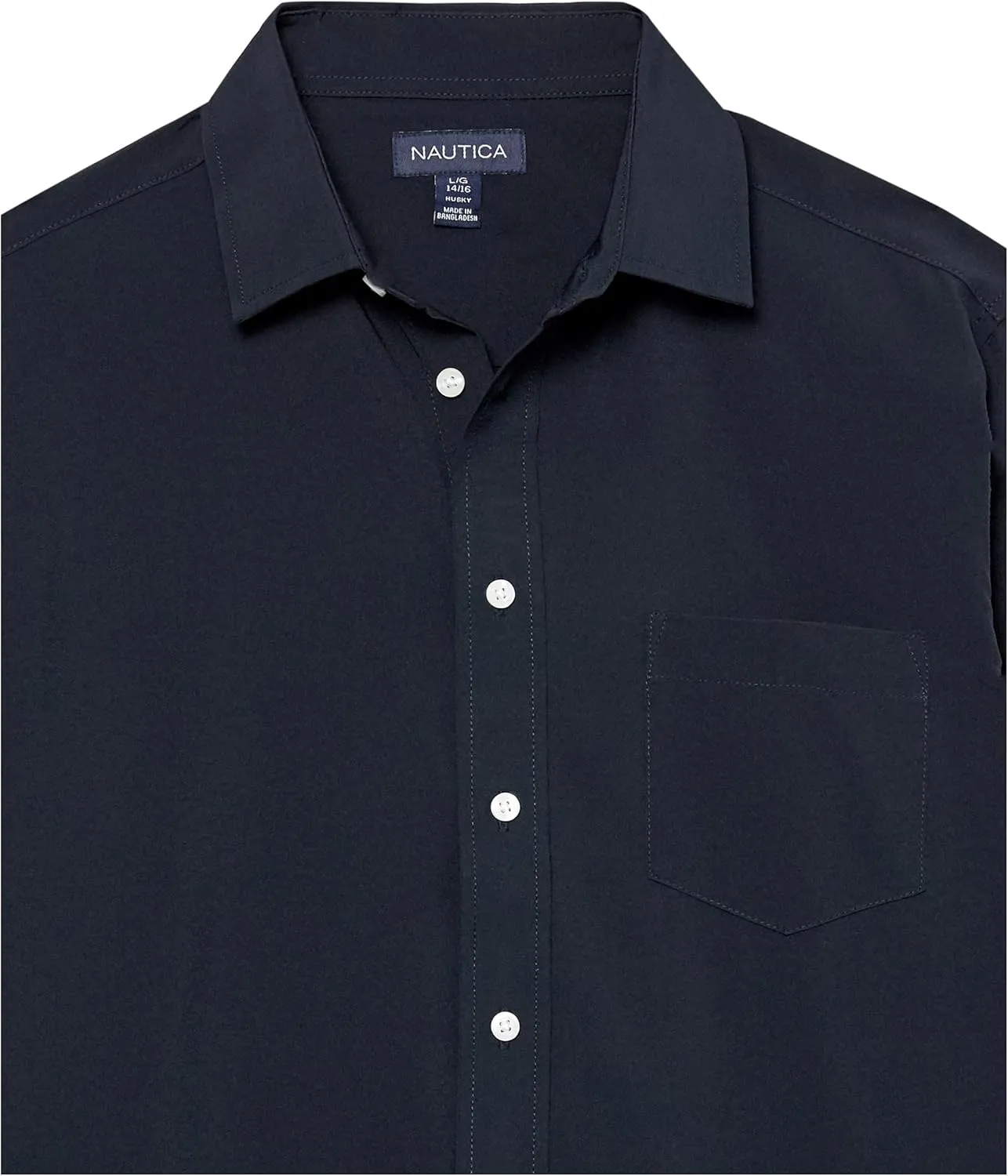 Nautica Big Boys' School Uniform Long Sleeve Performance Oxford Button-Down Shirt