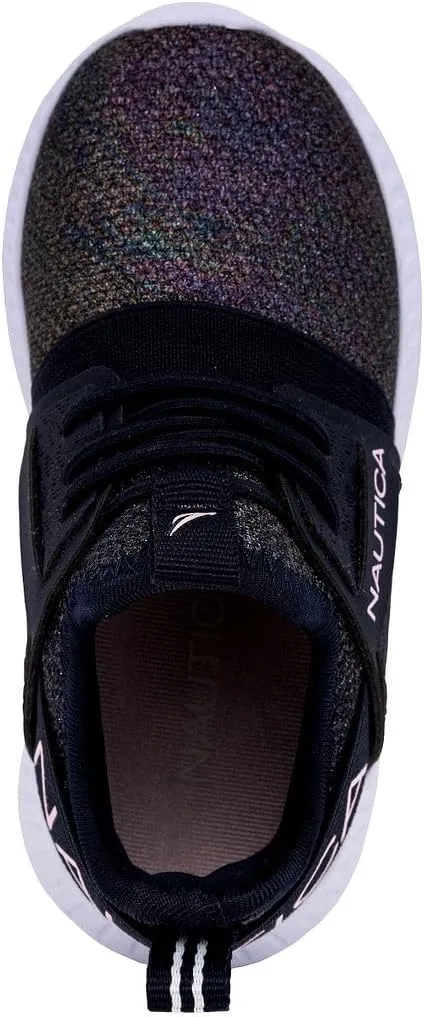 Nautica Kids Girls Metallic Fashion Sneaker Lace-Up Athletic Running Shoe I kappil I (Big Kid - Little Kid - Toddler)