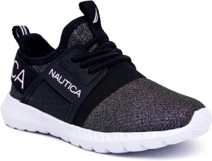 Nautica Kids Girls Metallic Fashion Sneaker Lace-Up Athletic Running Shoe I kappil I (Big Kid - Little Kid - Toddler)