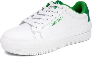 Nautica Women’s Lace-Up Fashion Sneakers – Low-Top Casual Walking & Tennis Shoes with Platform or Regular Heel