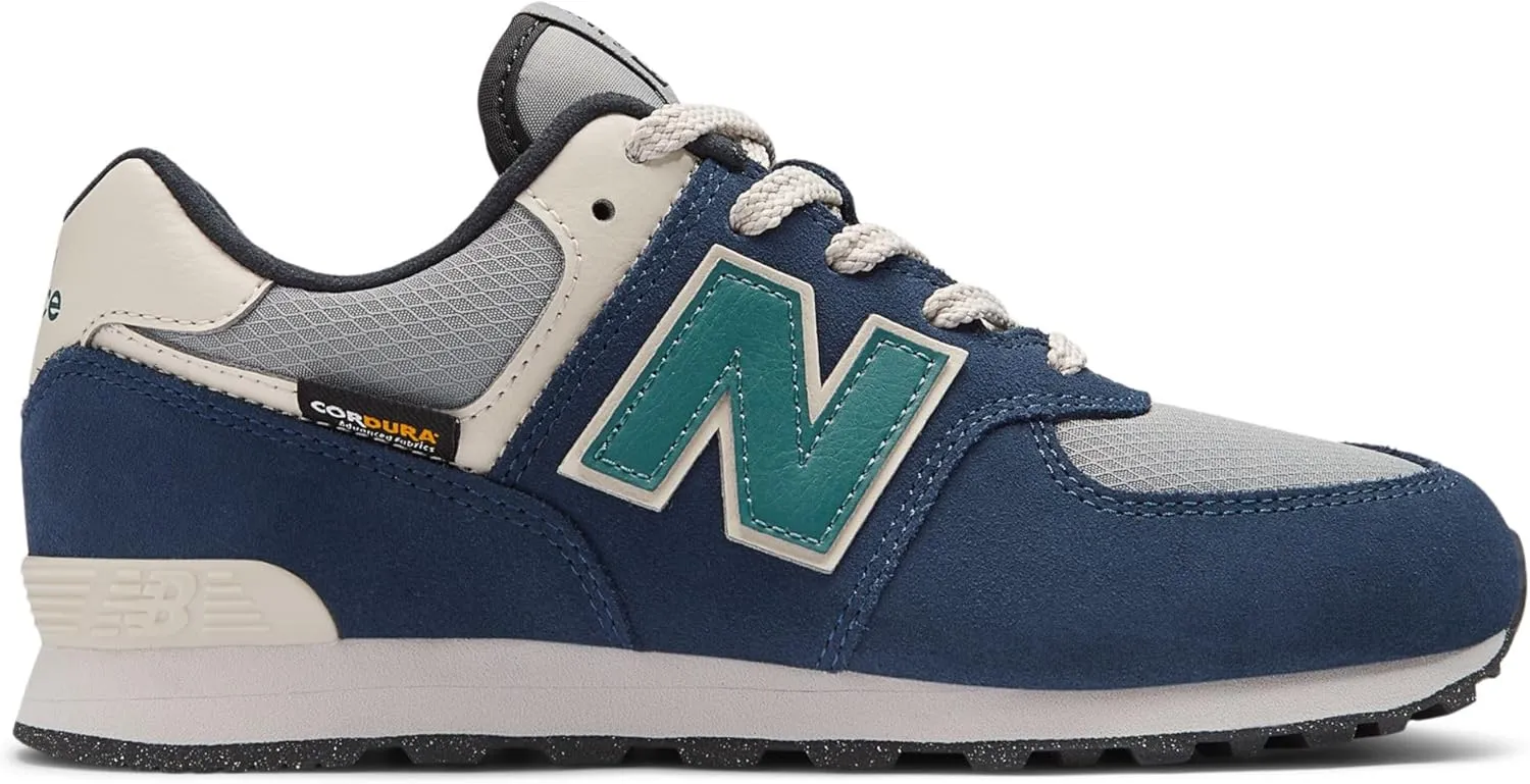 New Balance Kids 574 V1 70s Racing Lace-up Sneaker, Nb Navy/Slate Gray, 5 US Unisex Big