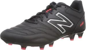 New Balance Men's 442 Team Fg V2 Soccer Shoe, Black/White/Red, 9.5 Wide