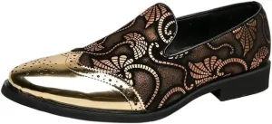 New Men's Brogue Oxford Dress Shoes, Business Formal Slip-On Loafers for Wedding, Office, Casual, and Party