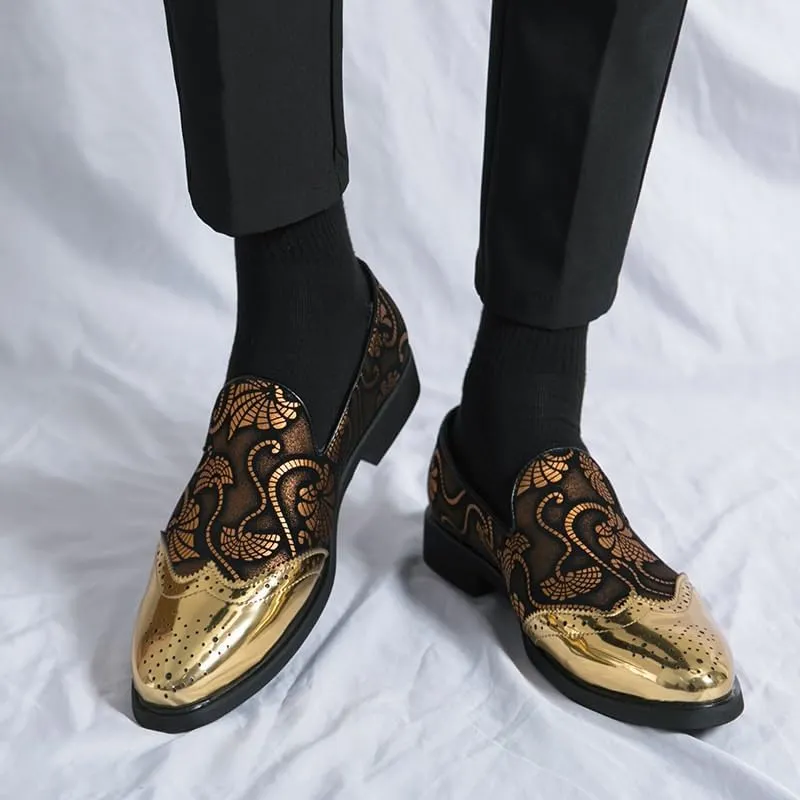 New Men's Brogue Oxford Dress Shoes, Business Formal Slip-On Loafers for Wedding, Office, Casual, and Party