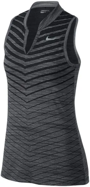 Nike Zonal Cooling HO Print Sleevesless Golf Polo 2017 Women Black/Flat Silver X-Small