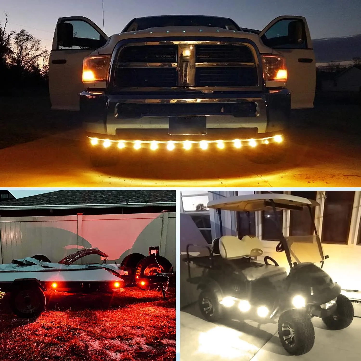 Nilight 30 PCS 3/4 Inch Round Clearance Light LED Front Rear Side Marker Indicator Bullet Lights for Truck RV Car Bus Trailer Van Caravan Boat