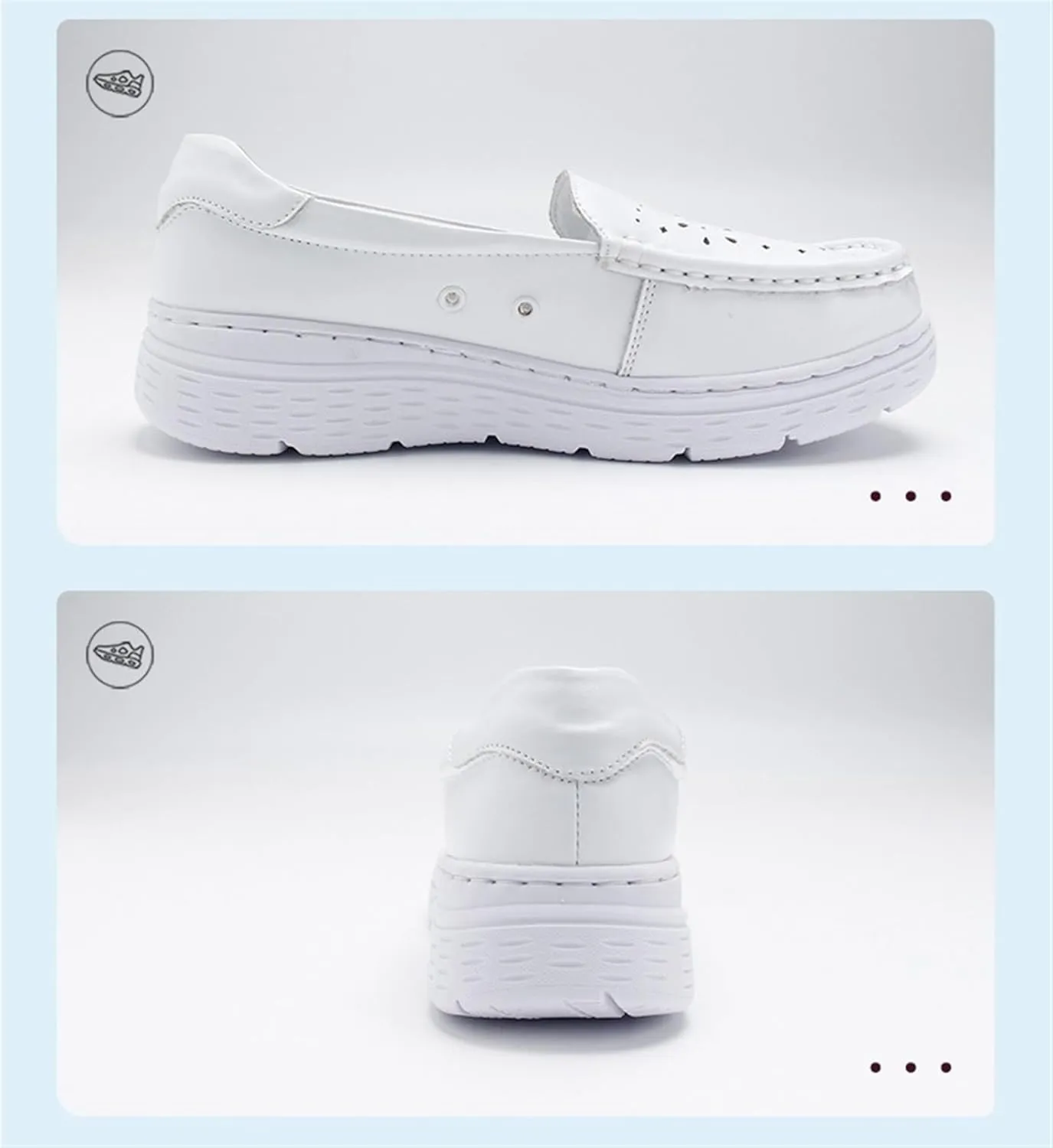 Nursing Shoes Women, On Lightweight White Non Slip Comfortable with Arch Support Healthcare Work Shoes