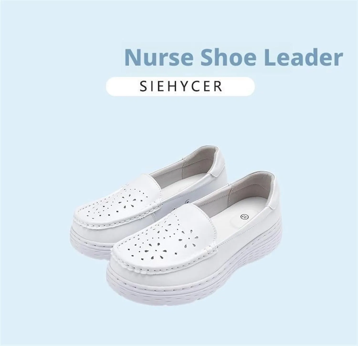 Nursing Shoes Women, On Lightweight White Non Slip Comfortable with Arch Support Healthcare Work Shoes