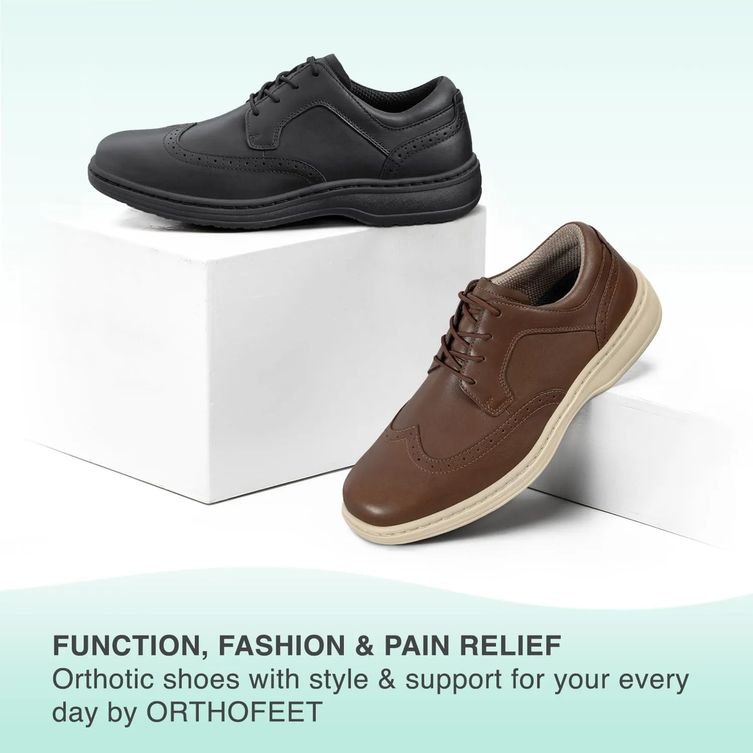 Orthofeet Men's Orthopedic Leather Moreno Dress Shoe
