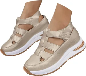 Orthopedic Shoes for Women 2025,Womens Summer Sandal Women's Closed Toe Hollow-Out Breathable Casual Sandals,Platform Shoes Outdoor Walking Sneakers for All Day Wear