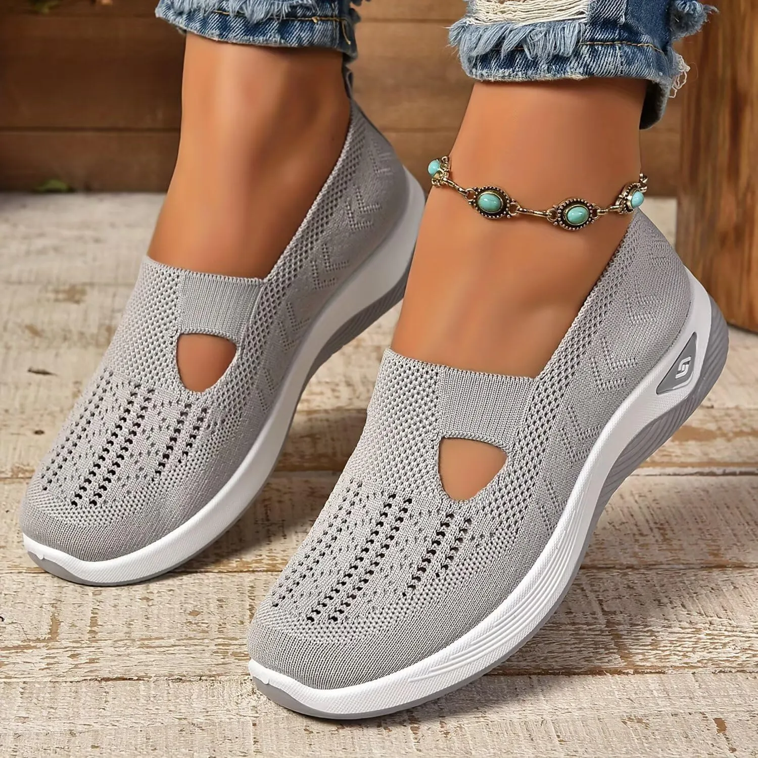 Orthopedic Walking Shoes for Women,2025 New Orthowalkway Womens Shoes,Woven Orthopedic Breathable Walking Sneaker Non-Slip Arch Support Slip on Shoes