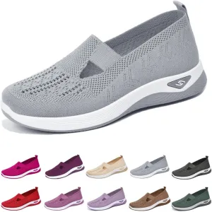 Orthopedic Walking Shoes for Women,2025 New Orthowalkway Womens Shoes,Woven Orthopedic Breathable Walking Sneaker Non-Slip Arch Support Slip on Shoes