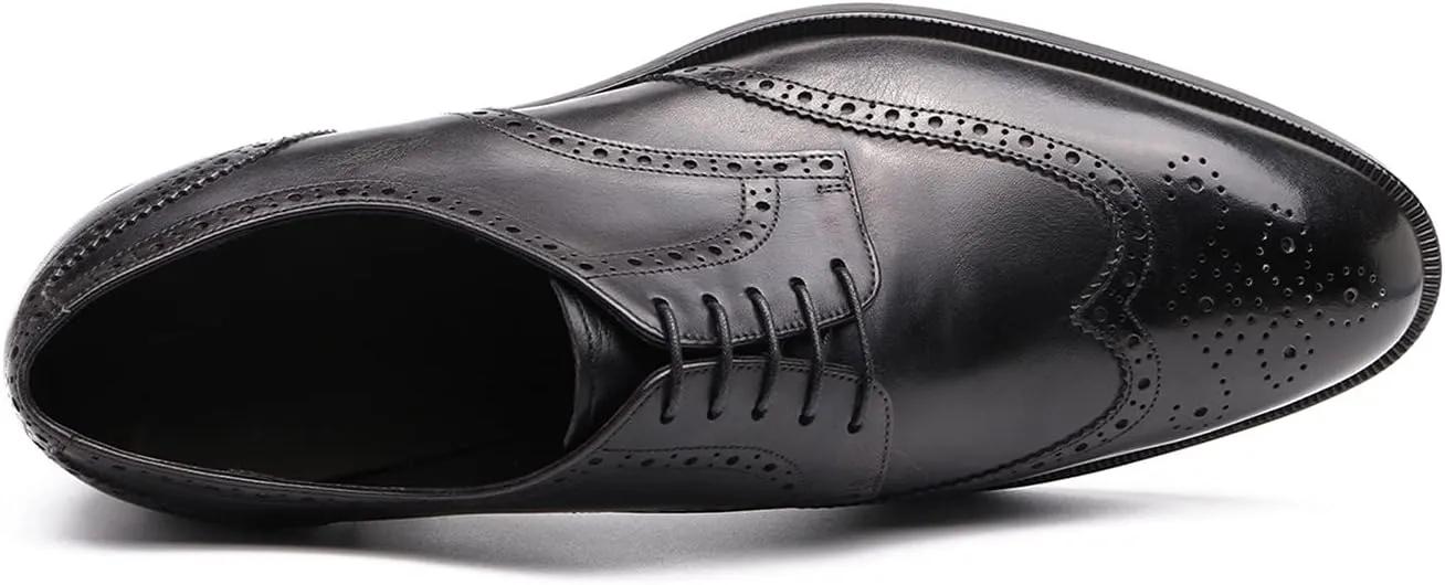 Oxford for Men Formal Shoes Hand Made Dress Italian Genuien Grain Leather Luxury Custom Brogue Wingtips Round Toe Lace Up