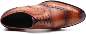 Oxford for Men Formal Shoes Hand Made Dress Italian Genuien Grain Leather Luxury Custom Brogue Wingtips Round Toe Lace Up