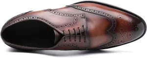 Oxford for Men Formal Shoes Hand Made Dress Italian Genuien Grain Leather Luxury Custom Brogue Wingtips Round Toe Lace Up
