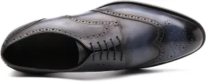 Oxford for Men Formal Shoes Hand Made Dress Italian Genuien Grain Leather Luxury Custom Brogue Wingtips Round Toe Lace Up