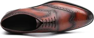 Oxford for men formal shoes handmade dress Italian Genuien grain leather luxury custom brogue wing tips round toe lace up shoes
