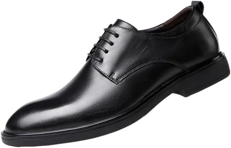 Oxford Shoes for Men's Fashion Lace Up Tuxedo Brogue Spanish Leather Office Block Heel Shoe