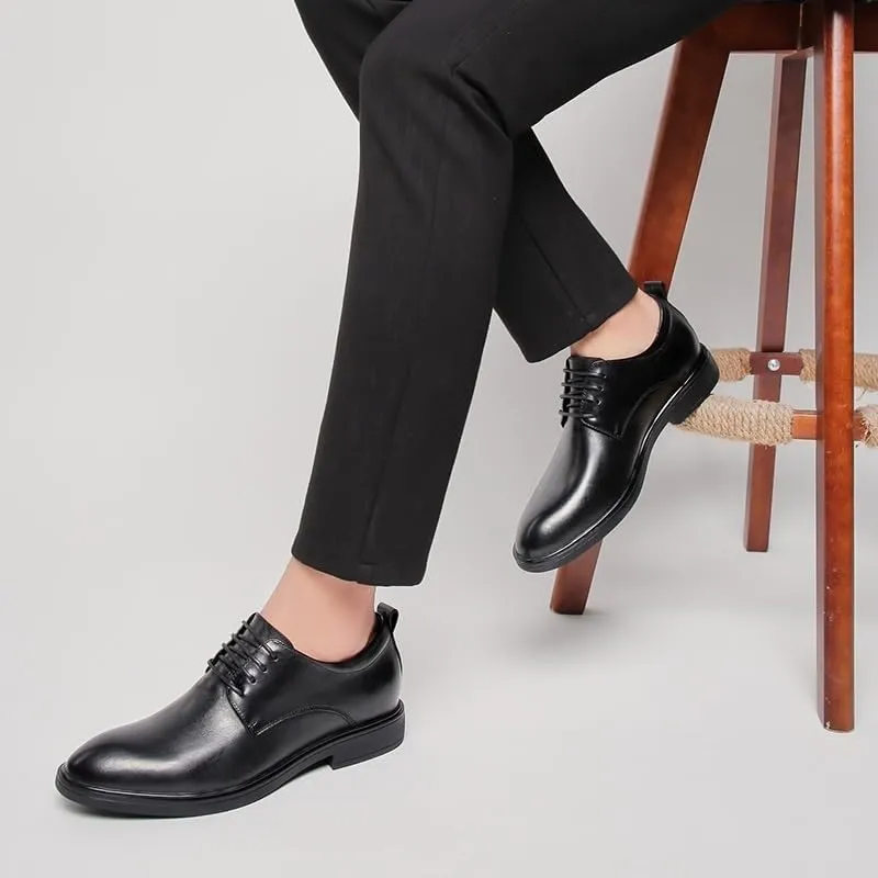 Oxford Shoes for Men's Fashion Lace Up Tuxedo Brogue Spanish Leather Office Block Heel Shoe