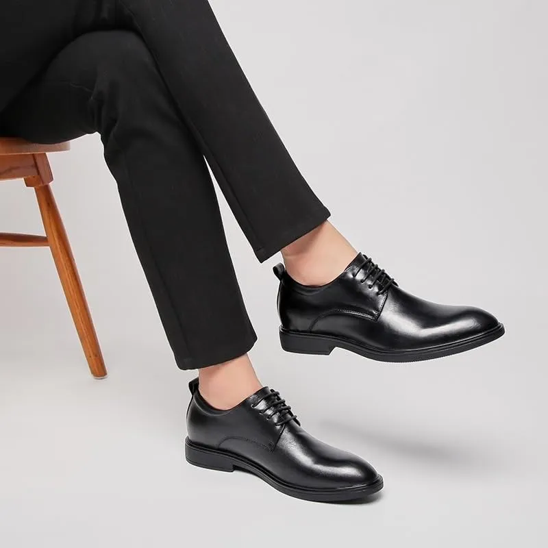 Oxford Shoes for Men's Fashion Lace Up Tuxedo Brogue Spanish Leather Office Block Heel Shoe