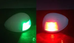Pactrade Marine Boat Navigation Lights Red and Green LED Side Lights (Horizontal Mount) - 2 NM White Housing | Green Starboard Red Port Navigation Lights for Boats LED