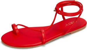 PARTY Women's Strappy Sandals Lace Up Flats Tie Up Shoes Wrap Flip Flop