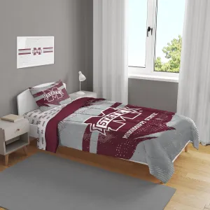 Pegasus Sports NCAA Slanted Stripe 4 PC Twin Bed in a Bag