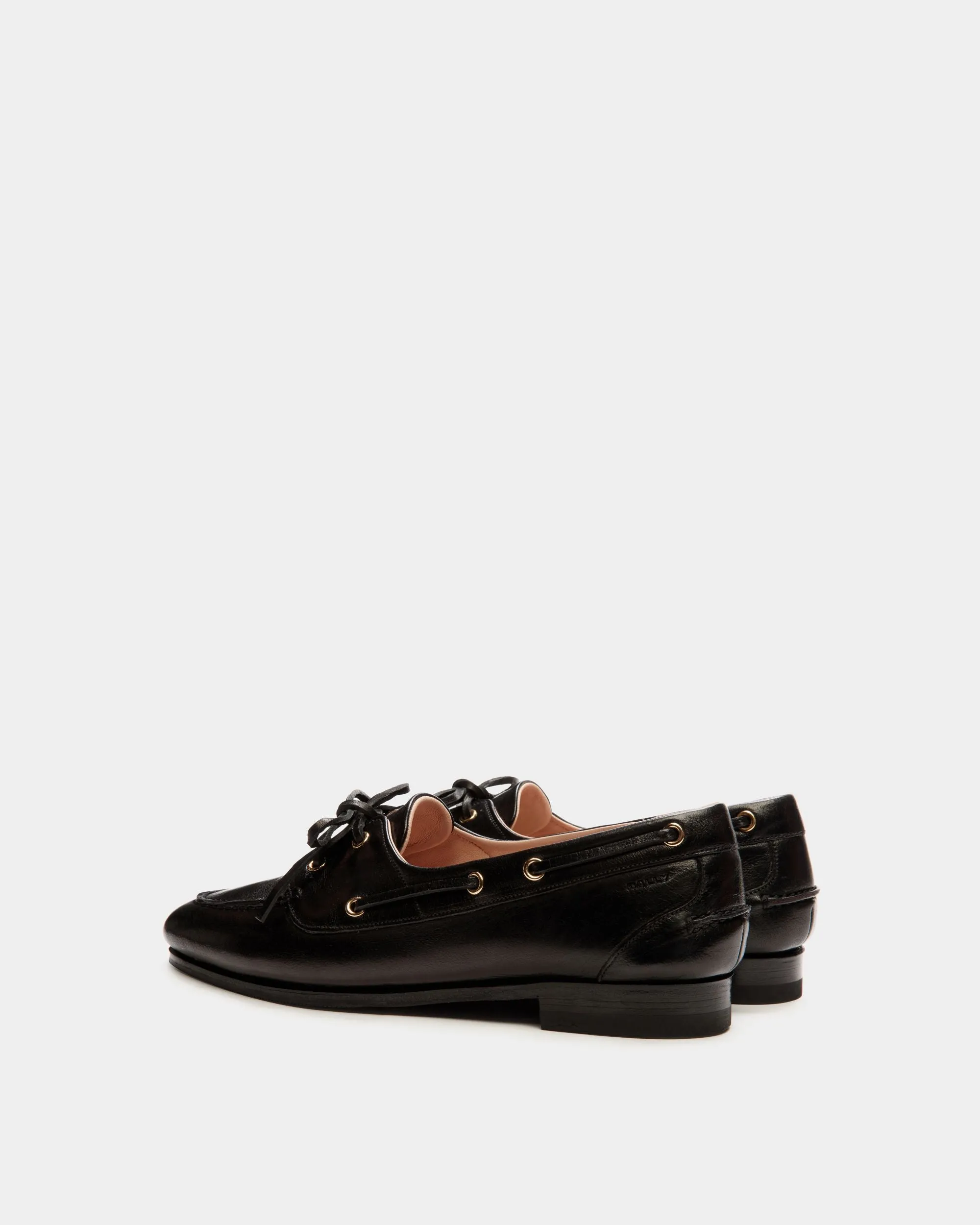 Plume Moccasin In Black Leather