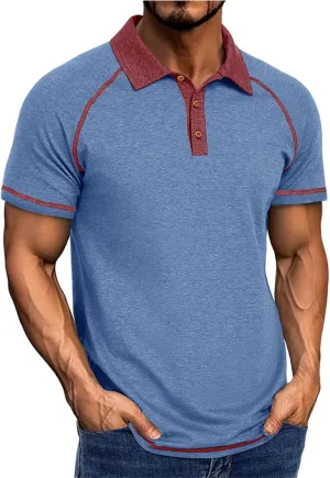 Polo Shirts for Men Short Sleeve Quick Dry Moisture Wicking Workout Tennis Shirt Preformance Golf T-Shirt Vintage Tee