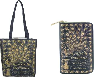 Pride and Prejudice Green Tote Bag and Zip Around Wallet Purse Bundle