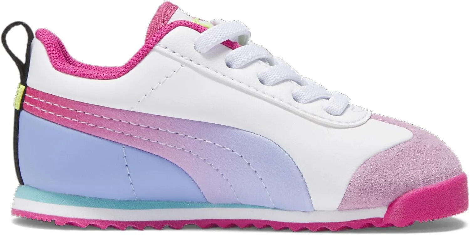 PUMA Unisex-Child Shoes Kids Roma Alternate Closure Sneaker, White-Intense Lavender Pink, 6 US Toddler