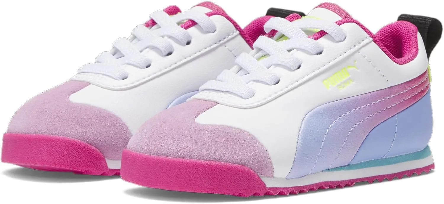 PUMA Unisex-Child Shoes Kids Roma Alternate Closure Sneaker, White-Intense Lavender Pink, 6 US Toddler