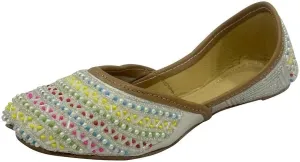 Punjabi Juttis for Girls Mojari Toddler/Little Kid/Big Kid Party Shoes Formal Beaded Jutti Girls Dress Slip on Juti