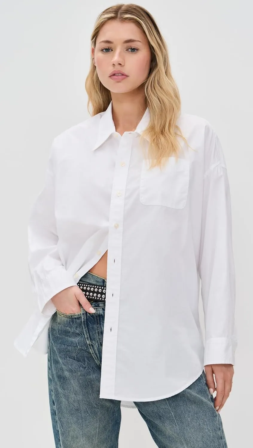 R13 Women's Drop Neck Oxford Shirt