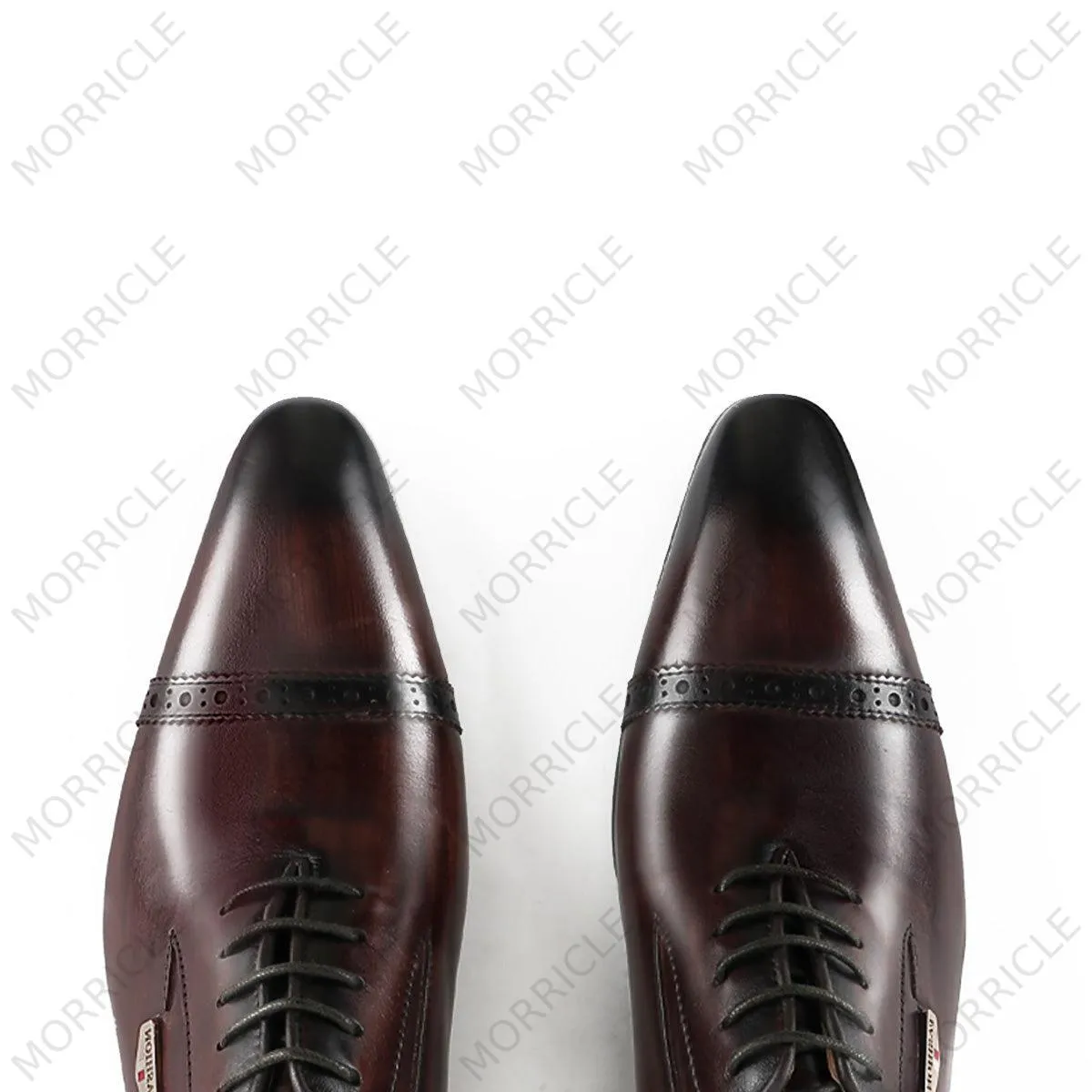 Reddish Brown Cap Toe Oxford Shoes