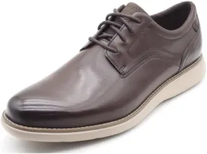 Rockport Men's Garett Plain Toe Oxford, Dark Brown, 12