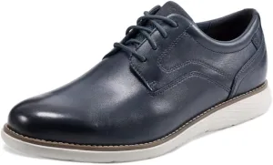 Rockport Men's Garett Plain Toe Oxford, New Dress Blues, 9 Wide